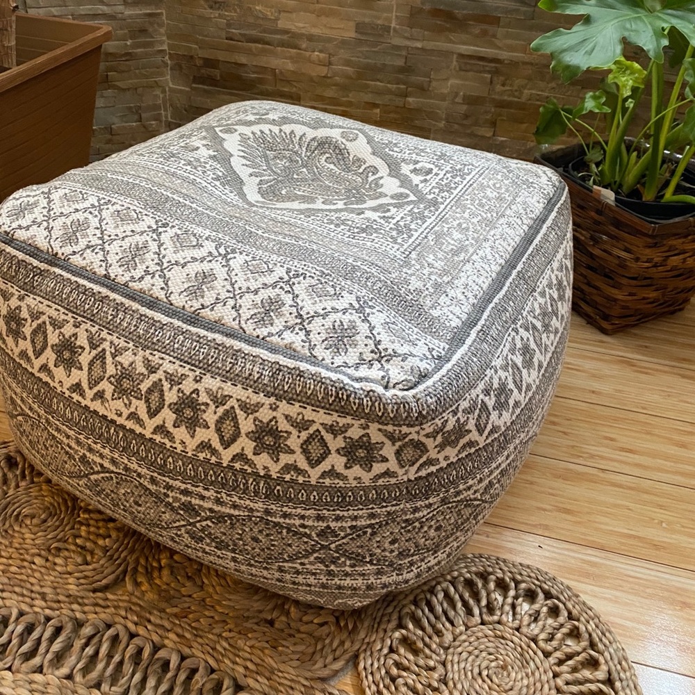 Square bohemian style floor pillow/ poof
